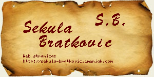 Sekula Bratković vizit kartica